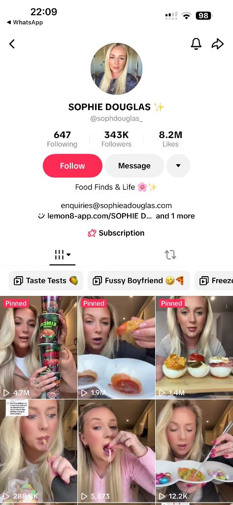 Sophie Douglas TikTok